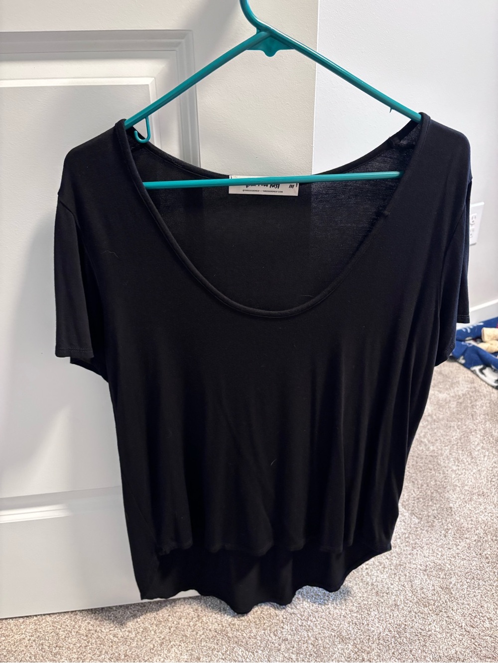 Black Scoop Neck Women’s Top Medium
